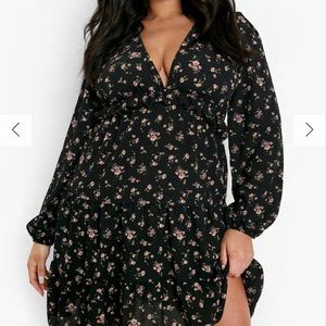 NWT BOOHOO Dress Black 14